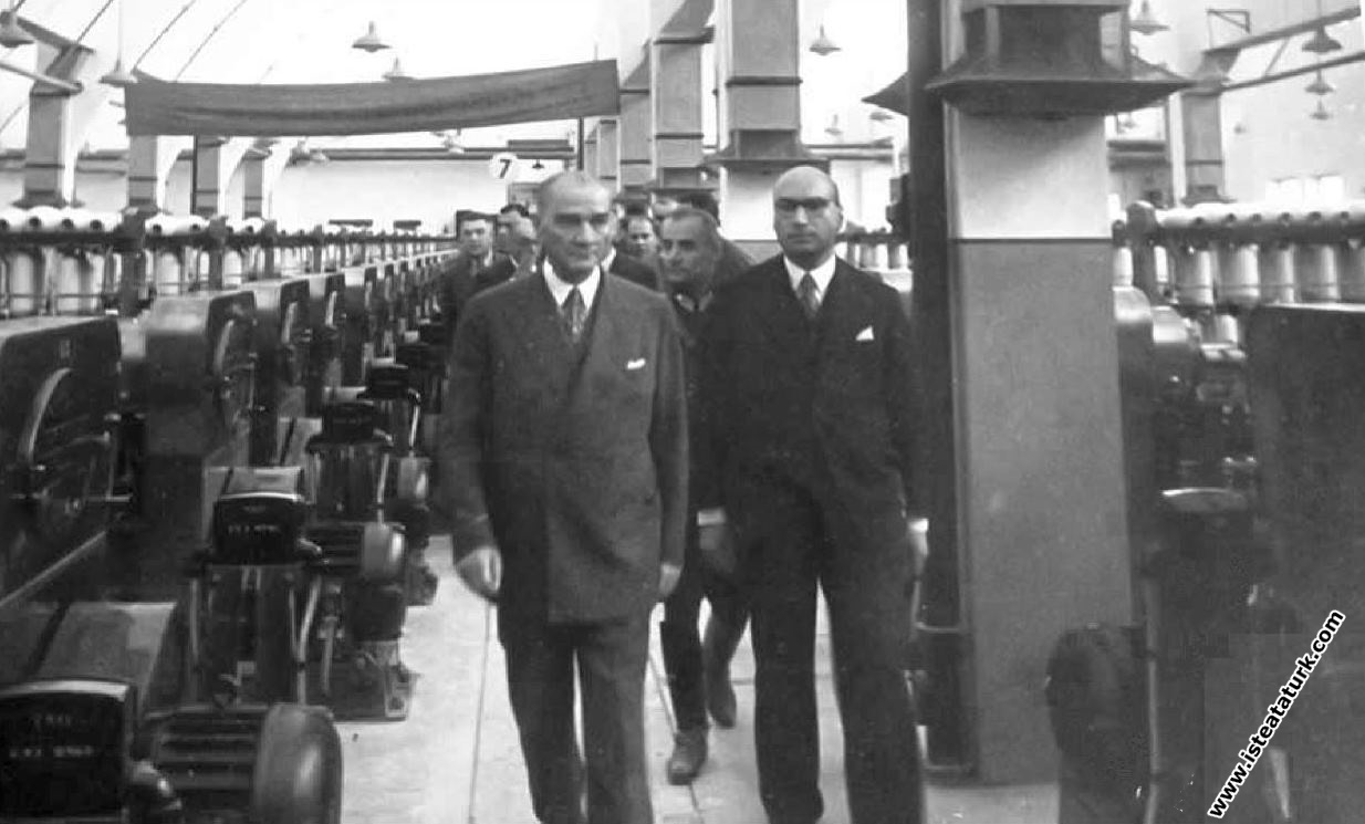 At the opening of Atatürk Sümerbank Nazilli Press Factory. (09.10.1937)