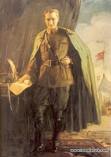 The first picture of Atatürk in Marshal uniform made by Mihri Rasim (Müşfik).