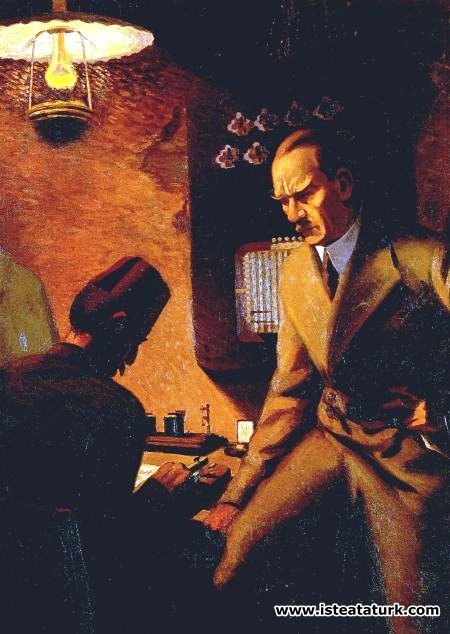 Şeref Akdik, Atatürk at the Telegraph, 1934
