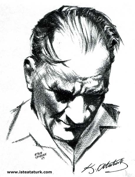 Etem Çalışkan, Atatürk Drawing, 1969
