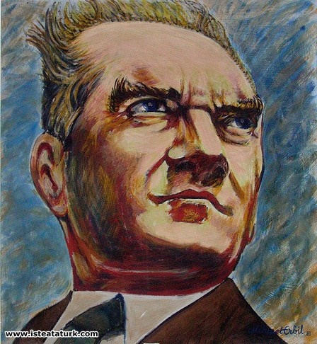 Mehmet Erbil, Portrait of Atatürk, Glance, 1989