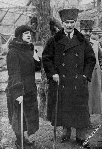 Gazi Mustafa Kemal Pasha with his wife Latife Hanım in Ankara. (03.03.1923)