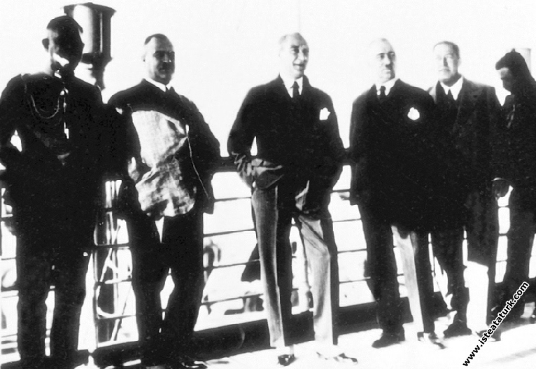 Mustafa Kemal Atatürk on his way to Trabzon on the Aegean Ferry. (27.11.1930)