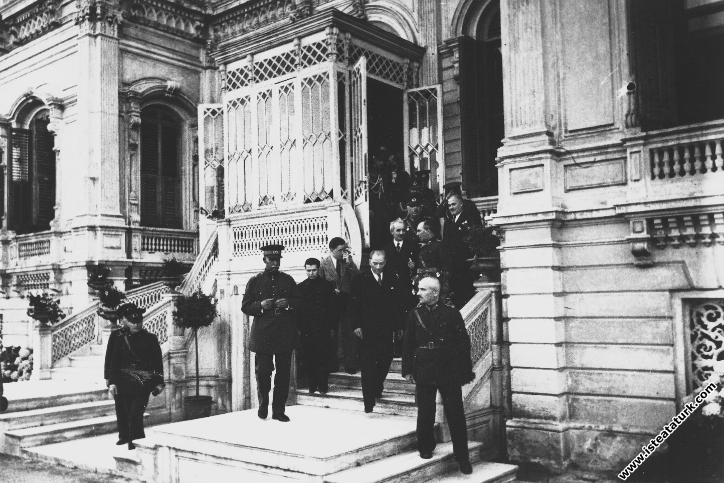 Mustafa Kemal Atatürk, leaving the Yıldız Palace w...