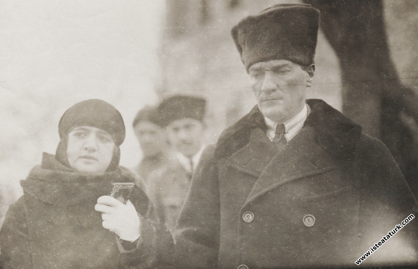Gazi Mustafa Kemal Pasha with his wife Latife Hanı...