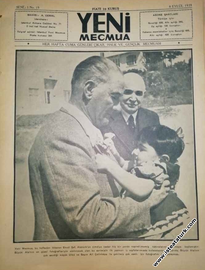 8 Eylül 1939 tarihli Yeni Mecmua Dergisi 